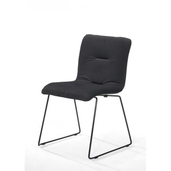 Dark Gray Velvet Dining Chairs - Set of 2
