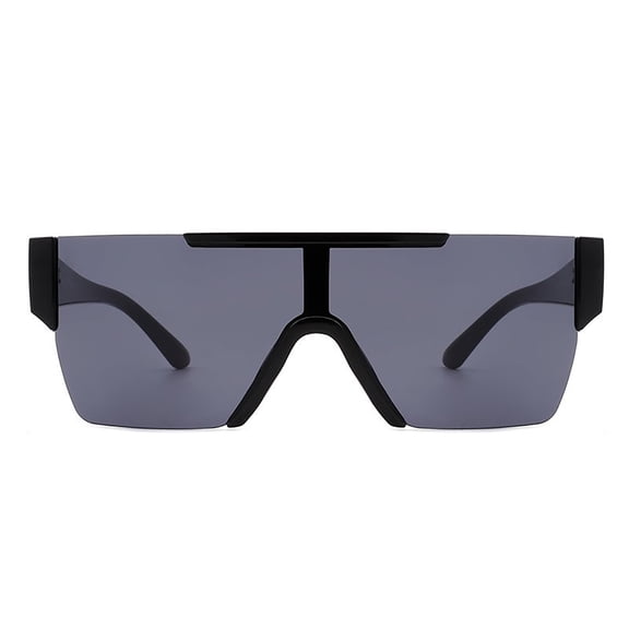 Dark Gray Wide Frame Sunglasses - Dark Lens UV Protection Bold Classic Daily Eyewear