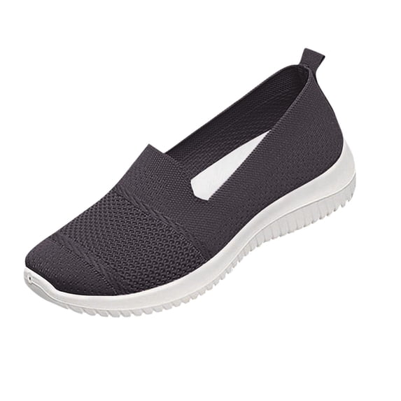 Dark Gray Womens Casual Canvas Shoes Slip On Lightweight Comfortable Soft Soled Wedge Heel Footwear For Spring And Summer Wear Size 39