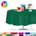 thumbnail image 1 of Dark Green 12 Pack Standard Disposable Plastic Party Tablecloth 84" Inch Round Table Cover By Zimpleware, 1 of 6