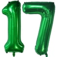 thumbnail image 1 of Dark Green 17 Number Balloons, 40 Inch Giant Number 17 Balloons Foil Mylar Helium Dark Green Number Balloons for 17th Birthday Party Supplies Anniversary Event Celebration Decorations, 1 of 4