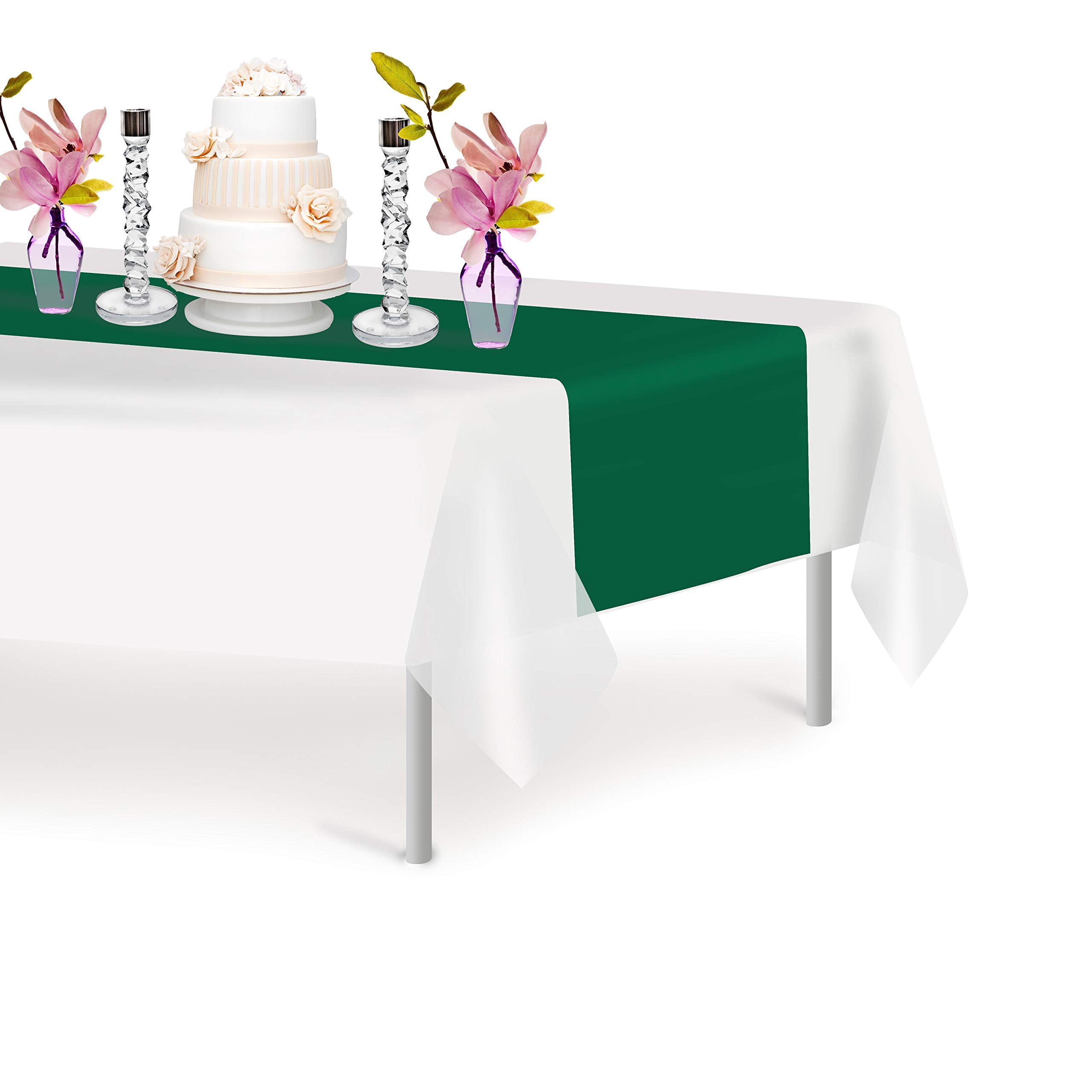 Pink Checkered Gingham 6-Pack Disposable Plastic Table Runners 14 X 108 Inch For Parties & Events