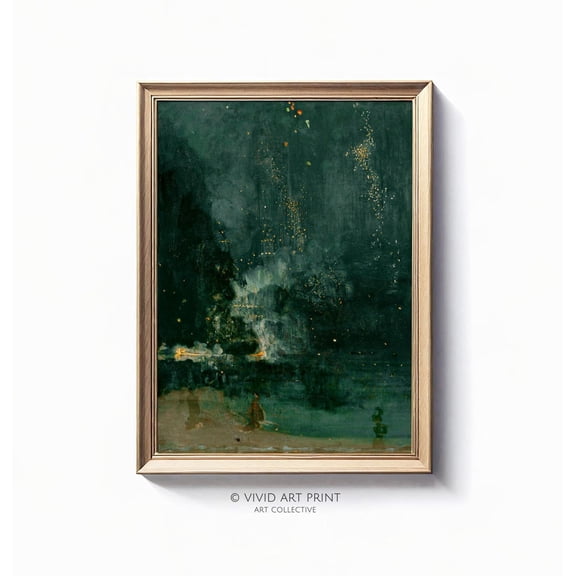 Dark Green Abstract Wall Art Vintage Nightscape Fireworks Home Decor Vivid Art Print Jw 145 Wall Art Modern Wall Decor