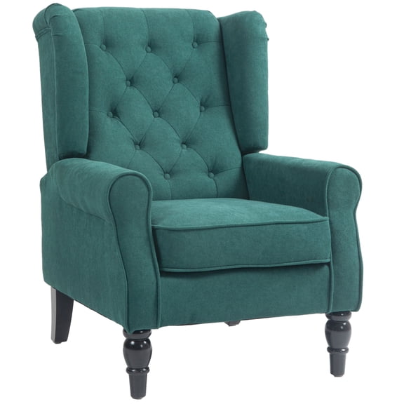 Dark Green Accent - Button - Tufted Style - Office Decor - Enhanced Workspace Aesthetics