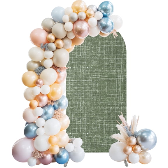 Dark Green Arch Backdrop Cover 6 FT, Abstract Modern Farmhouse Solid Color Wedding Arch Cover Stretchy Backdrop Stands Covers for Birthday Party Ceremony Banquet Decor