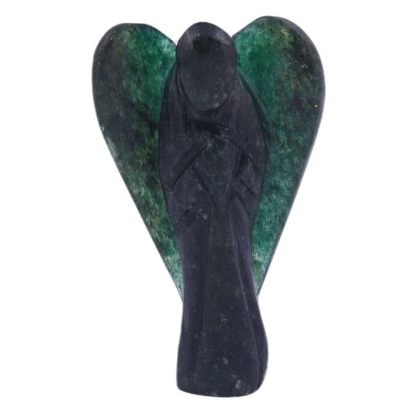 Dark Green Aventurine Angel | Handcarved Statues Figurines Stone of Good Luck - Reiki, Healing Crystal for Physical, Emotional & Spiritual Imbalance | Positive Vibes Energy(KI_57)