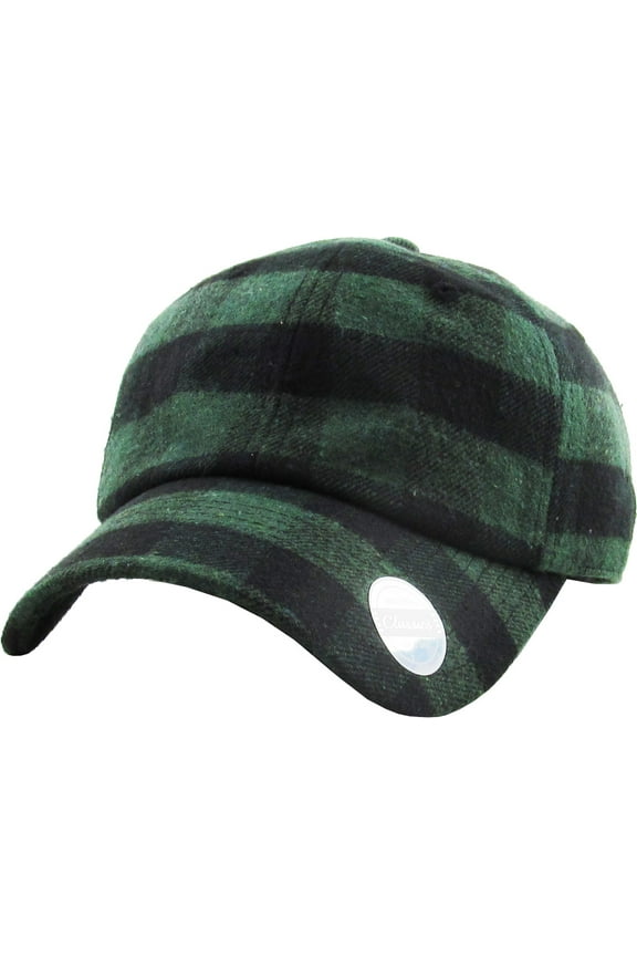 Dark Green-Black Buffalo Plaid Classic Baseball Cap Dad Hat