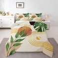 thumbnail image 1 of Dark Green Boho Comforter Set Twin Tropical Botanical Bedding Set Abstract Mid Century Banana Palm Leaf Bedding Comforter Sets Bohemian Nature Plant Leaves Quilt Duvet Home Room Decor, 1 of 7