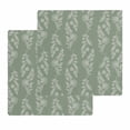thumbnail image 1 of Dark Green Botanical Kitchen Dish Towels for Drying Dishes Set of 2, Pastoral Elegant Spring Floral Waffle Weave Microfiber Hand Tea Bathroom Towels Quick Dry & Absorbent Towel 12x12, 1 of 7