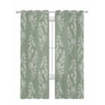 thumbnail image 1 of Dark Green Botanical Sheer Curtains 84 Inch Length 2 Panels Set for Living Room/Bedroom, Pastoral Elegant Spring Floral Kitchen Curtains Grommet Semi-Sheer Curtains Drapes Window Treatments 52"x84"x2, 1 of 7