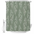 thumbnail image 1 of Dark Green Botanical Shower Curtain, Waterproof Shower Curtains for Bathroom, Pastoral Elegant Spring Floral Washable Fabric Bathtub Curtain Set Bath Decor with 12 Hooks 48"x72", 1 of 8