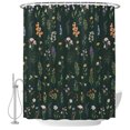 thumbnail image 1 of Dark Green Botanical Wildflowers Shower Curtains for Bathroom, Waterproof Fabric Bath Curtains Decor, Bath Tub Curtain Rustic Floral Decorative Shower Curtain Sets with 12 Hooks, 72x72 Inch, 1 of 7