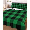 thumbnail image 1 of Dark Green Buffalo Check Twin Size Down Alternative Comforter, Lightweight Comforter Quilt Bedding Set with Pillow Shams Rustic Modern Art Green Plaid All Seasons Bed Comforter Duvet Insert 68"x86", 1 of 7
