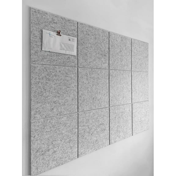 Dark Green Bulletin Board | Large Cork Boards Alternative for Walls | Felt Cork Board for Office, Home & Classroom | Green Office Classroom Supplies | Felt Wall Tiles (12-Pack) | Emerald