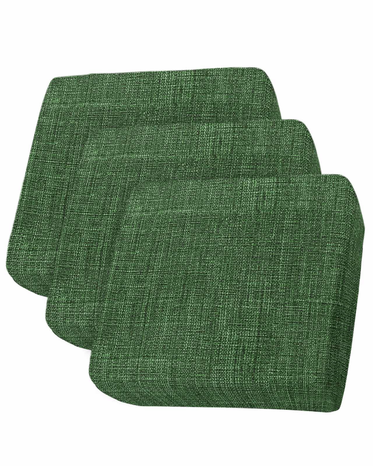 Dark Green Burlap Texture Couch Cushion Covers Stretch, Washable Sofa Seat Covers Individual Seat Cushion Sofa Slipcovers Farmhouse Vintage Green Couch Cover Furniture Protector S-3PCS