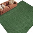 thumbnail image 1 of Dark Green Burlap Texture Large Area Rugs for Bedroom Living Room, Soft Non Slip Carpet Bedside Rug, Farmhouse Vintage Green Rectangular Floor Cover Kitchen Accent Rug 8'x10' for Dining Room/Office, 1 of 9