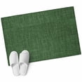 thumbnail image 1 of Dark Green Burlap Texture Large Area Rugs for Bedroom Living Room, Soft Non Slip Carpet Bedside Rug, Farmhouse Vintage Green Rectangular Floor Cover Kitchen Accent Rug 2'x3' for Dining Room/Office, 1 of 9