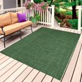 thumbnail image 1 of Dark Green Burlap Texture Outdoor Rug for Patio/Deck/Porch, Non-Slip Large Area Rug 6 x 9 Ft, Farmhouse Vintage Green Indoor Outdoor Rugs Washable Area Rugs, Reversible Camping Rug Carpet Runner, 1 of 8