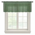 thumbnail image 1 of Dark Green Burlap Texture Sheer Curtains Valances for Windows Farmhouse Vintage Green Chiffon Kitchen Valances for Cafe, Rod Pocket Voile Window Treatments Curtains for Living Room Bedroom, 54"x18", 1 of 9