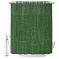 thumbnail image 1 of Dark Green Burlap Texture Shower Curtain, Waterproof Shower Curtains for Bathroom, Farmhouse Vintage Green Washable Fabric Bathtub Curtain Set Bath Decor with 12 Hooks 48"x72", 1 of 8