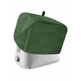 thumbnail image 1 of Dark Green Burlap Texture Toaster Cover 4 Slice, Large Kitchen Appliance Covers, Farmhouse Vintage Green Toaster Oven Cover with Loop, Bread Machine Cover Polyester Dust Cover Protection, 1 of 4