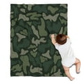 thumbnail image 1 of Dark Green Camo Classic Shapes Pattern Blanket,Comfortable Soft Lamb Wool Throw Blanket,All Season,Warm Lightweight Blankets for Sofa Bed Couch Living Room Chair,30"x40", 1 of 4