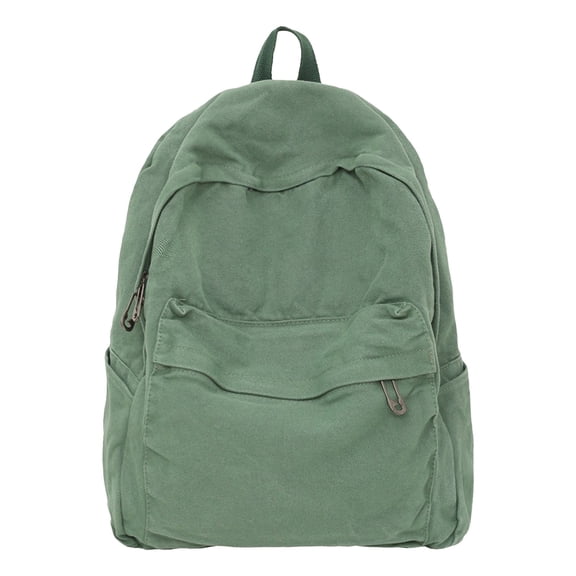 Dark Green Canvas Backpack, Thick Ink-Resistant Wood Pulp Craft Paper