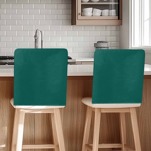 Dark Green Chair Back Cover for Dining Room Set of 2, Modern Pure Dark ...