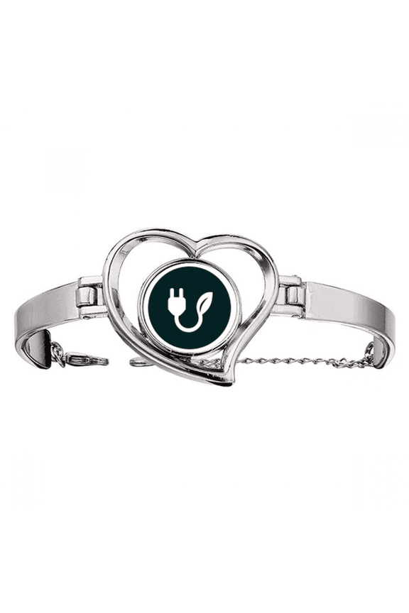 Dark Green Charging Cable Plug Bracelet Heart Jewelry Wire Bangle