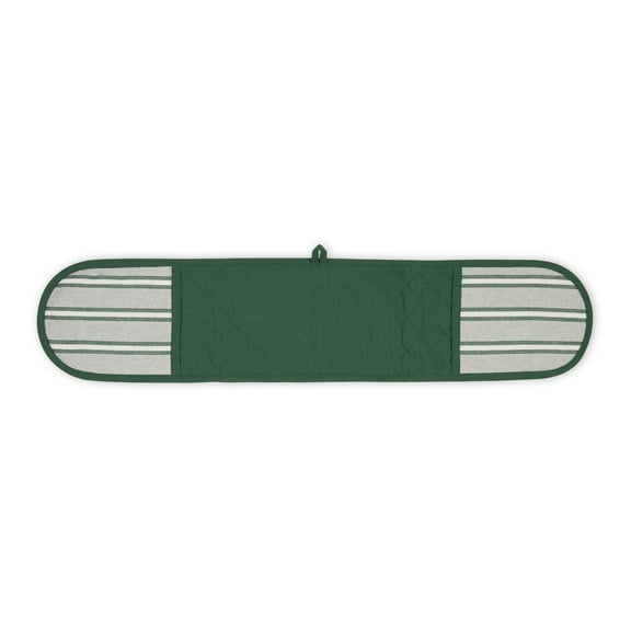 Dark Green Chef Stripe Double Oven Mitt
