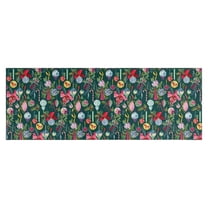 Dark Green Christmas Ornament Pattern Kitchen Rug Mat,Kitchen Runner Rugs Non Skid Washable,Decorative Kitchen Floor Mats for Kitchen,Sink,Laundry,17"X47"