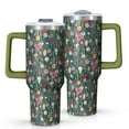 thumbnail image 1 of Dark Green Christmas Ornament Pattern Tumbler with Handle and Lid,40oz Double Wall Vacuum Insulated Tumbler,Cups Gift for Women and Men, 1 of 7