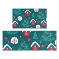 thumbnail image 1 of Dark Green Christmas Tree and House Pattern Kitchen Rugs Sets Of 2,Anti Fatigue Kitchen Mat Rugs Non Slip Washable,Decorative Kitchen Floor Mats for Kitchen,Sink,Laundry,17"x30"+17"x47", 1 of 7