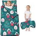 thumbnail image 1 of Dark Green Christmas Tree and House Pattern Toddler Nap Mats for Kids Preschool,51"x22" Sleeping Mat Bag or Kids,Toddler Sleeping Bag,Toddler Nap Mat or Daycare, 1 of 6