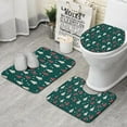 thumbnail image 1 of Dark Green Christmas Tree Pattern Bathroom Rugs Sets 3 Piece,Toilet Cover Set,Absorbent Non Slip Bathroom Mats Sets with U-Shaped Contour Rug Toilet Rug Set, 1 of 5
