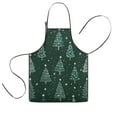 thumbnail image 1 of Dark Green Christmas Tree Pattern Kids Aprons for Girls and Boys,Adjustable Neck Strap Toddler Aprons for Kids Cooking Baking, 1 of 7
