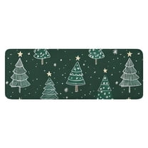 Dark Green Christmas Tree Pattern Kitchen Rug Mat,Kitchen Runner Rugs Non Skid Washable,Decorative Kitchen Floor Mats for Kitchen,Sink,Laundry,17"x47.2"