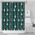 thumbnail image 1 of Dark Green Christmas Tree Pattern Shower Curtain 72"x84" ,Bathroom Decorative Shower Curtains Set with 12 Hooks,Modern Waterproof Washable Shower Curtain, 1 of 6