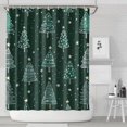 thumbnail image 1 of Dark Green Christmas Tree Pattern Shower Curtain 72"x84" ,Bathroom Decorative Shower Curtains Set with 12 Hooks,Modern Waterproof Washable Shower Curtain, 1 of 6