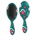 thumbnail image 1 of Dark Green Christmas Tree and House Pattern Hair Brush,Girls Detangling Hair Brush,Glide Through Tangles with Ease for Wet & Dry Hair,8.8"X2.8", 1 of 7