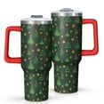 thumbnail image 1 of Dark Green Christmas Tree and Star Pattern Tumbler with Handle and Lid,40oz Double Wall Vacuum Insulated Tumbler,Cups Gift for Women and Men, 1 of 7