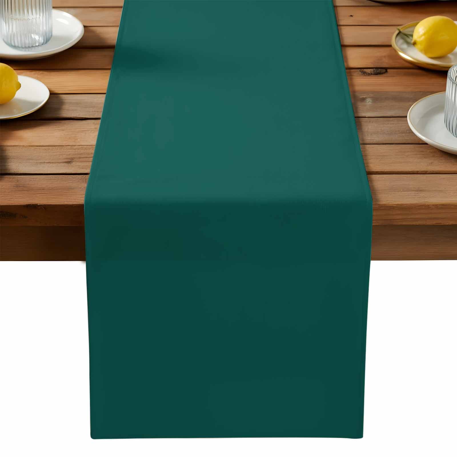 Dark Green Cotton Linen Table Runner for Dining Kitchen, Modern Pure Dark Green Wedding Outdoor Party Tablerunners Decoration, Dresser Scarf Coffee Tablecloth Runners 13x70 Inches