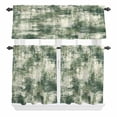 thumbnail image 1 of Dark Green Curtain Valances Set Modern Abstract Gradient Green Geometric Texture Kitchen Curtains 24&nbsp;inch Length Rod Pocket Valance and Tiers 3 Piece Set Small Bedroom Bathroom Laundry Decor, 1 of 9