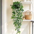 thumbnail image 1 of Dark Green Datura Potted Plant | Oimcto Artificial Hanging Vine Plant with Pot Potted Trailing Greenery for Indoor Wall & Room Decor, 1 of 4