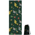 thumbnail image 1 of Dark Green Dinosaurs Christmas Pattern Hot Yoga Mat Towel Non Slip for Hot Yoga - Quick-Drying Yoga Mat Cover with 4 Corner Pockets with Travel Bag - Hot Yoga Towel Non Slip 70"x26", 1 of 6