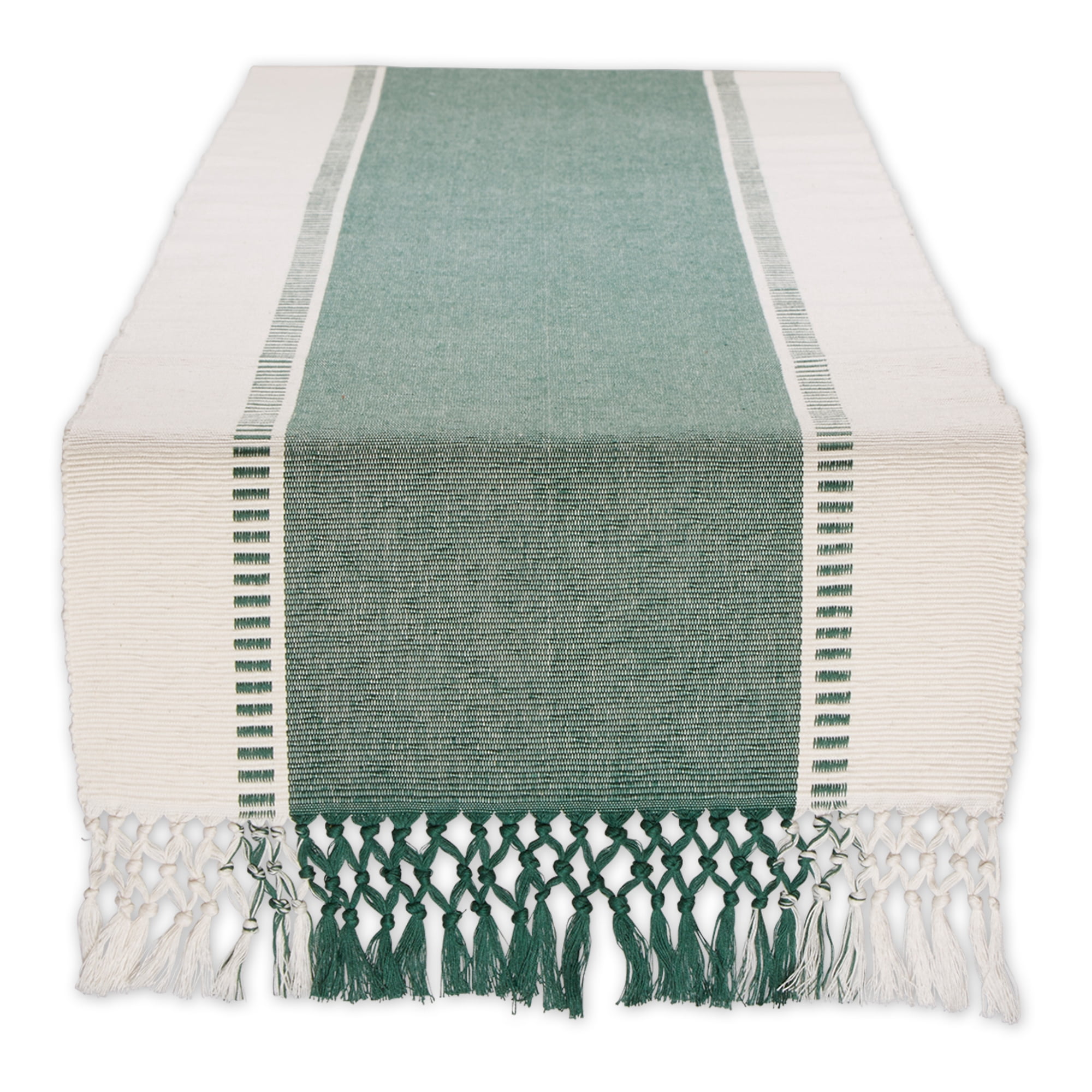 Green Ribbed Table Runner Dark Green Dobby Stripe Ribbed Table Runner 13x72 - Walmart.com