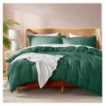 thumbnail image 1 of Dark Green Duvet Cover Queen Size - Soft Double Brushed Queen Duvet Cover Set, 3 Piece, with Button Closure, 1 Duvet Cover 90x90 inches and 2 Pillow Shams, 1 of 9