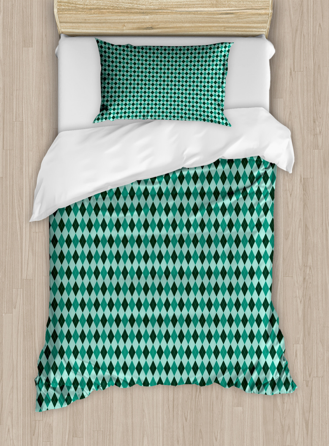3 Quarter Dark Green Duvet Cover main image 0