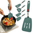 thumbnail image 1 of Dark Green Flexible Silicone Turner Spatula, Heat-Resistant Flat Pancake Cooking Utensil, 28x13cm, 1 of 9