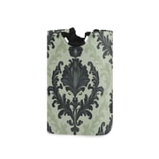 Dark Green Flower Pattern Laundry Basket with Handles Foldable Laundry Hamper Freestanding Washing Bin 50L